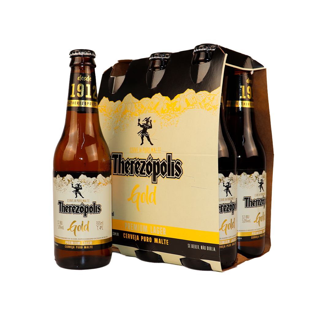 Cerveja Therezopolis Lager Gold 355ml C/ 6 Unid.